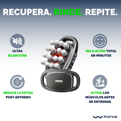 KorvaGun™ – Pistola de Masaje para Recuperación Muscular Profunda